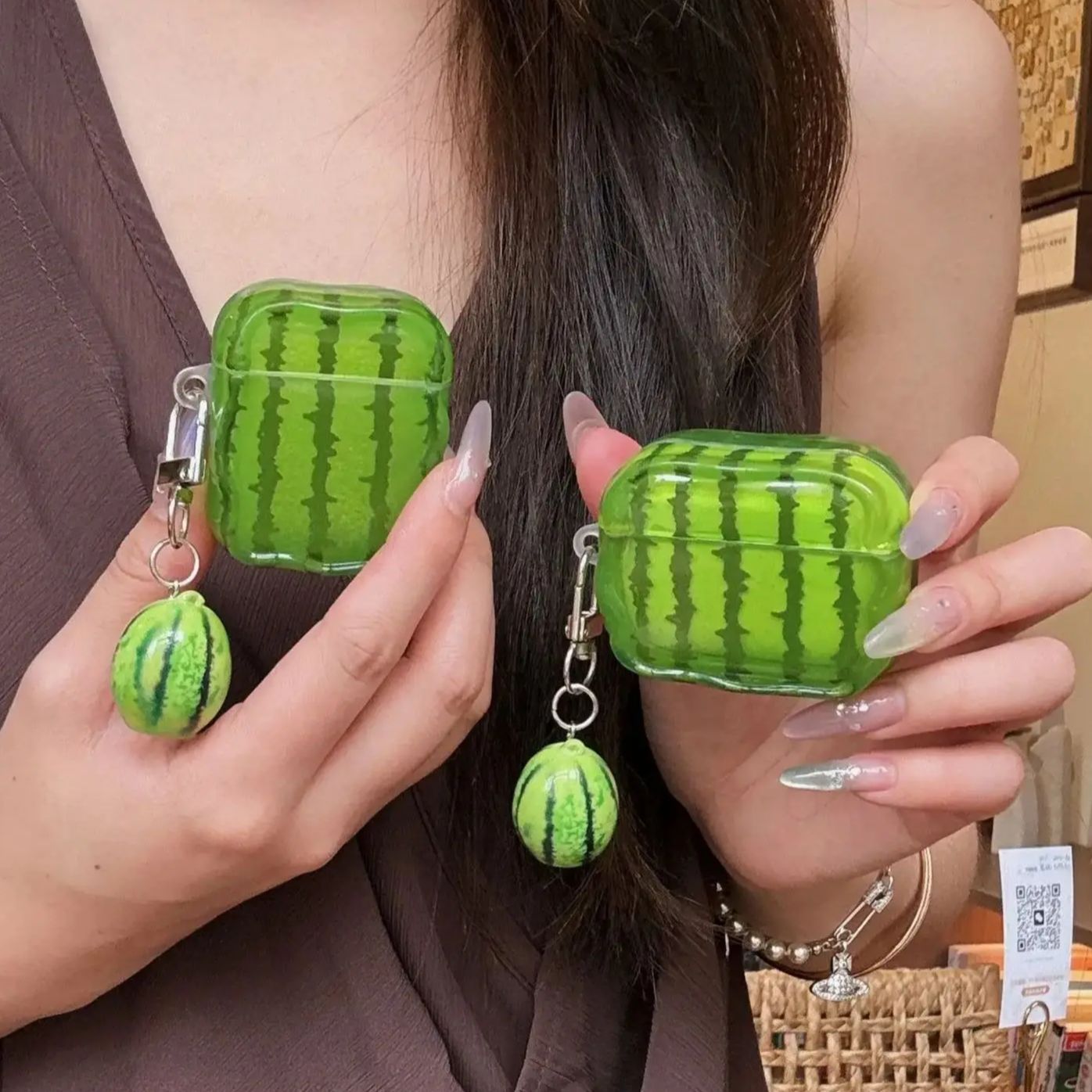 Anker Speaker Soundcore Boom 2 - Cute Watermelon-Pattern Wavy Edge Earphone Case